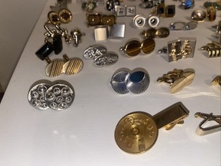 Huge Nice lot Of Vintage Cufflinks Tie Clips And More! Over 50 Pieces!
