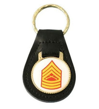 army e-3 master sgt leather key chain ring made in usa