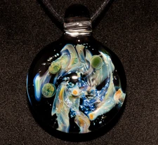 Galaxy Space Pendant Handmade Glass – Cosmic NASA Comet Celestial Jewelry