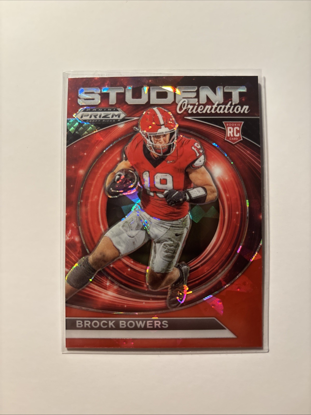 2024 Panini Prizm Draft Picks -Student Orientation Brock Bowers Red Ice Prizm RC