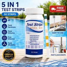 5 IN 1 Chlorine Dip Test Strips Hot Tub SPA Swimming Pool PH Tester Paper Bottle