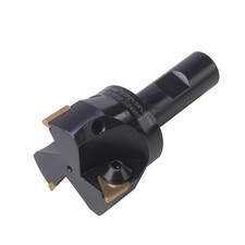 3/4 Inch Shank Indexable End Mill with 2 Inch Cutting Diameter and 3 Carbide