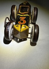 1930s Marx No. 3 Tin Litho Midget Racer Wind-Up Race Car Vintage Toy