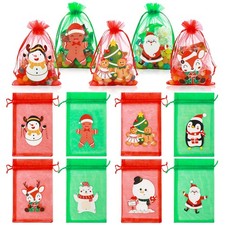 40 PCS Christmas Organza Bags 4X6 inches Organza Gift Bags with Drawstring Sm...