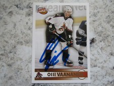 Phoenix Coyotes Ossi Vaananen Signed Autographed 2002-03 Pacific Complete Mint