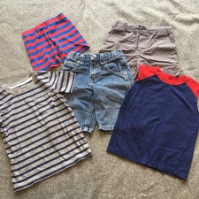 Boy Size 5 Clothing Lot 5x Pieces Bulk Summer Outdoor Casual Striped Cotton