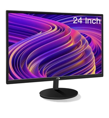 STGAubron 24in LED FHD 1920x1080 Monitor HDMI/VGA Eye Protection Black