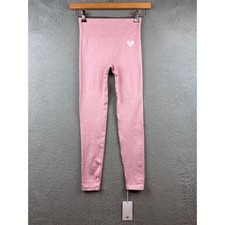 New WOMENS BEST Seamless Leggings Pink Textured High Waist Activewear Size S