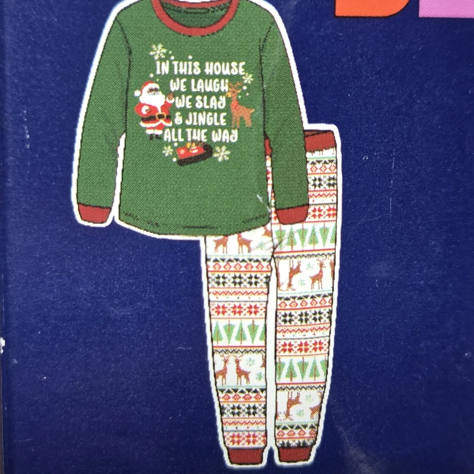 Black Paper Party Girls Pajamas Christmas Graphic Snug Multicolor Size L 10-12 - Image 3 of 4