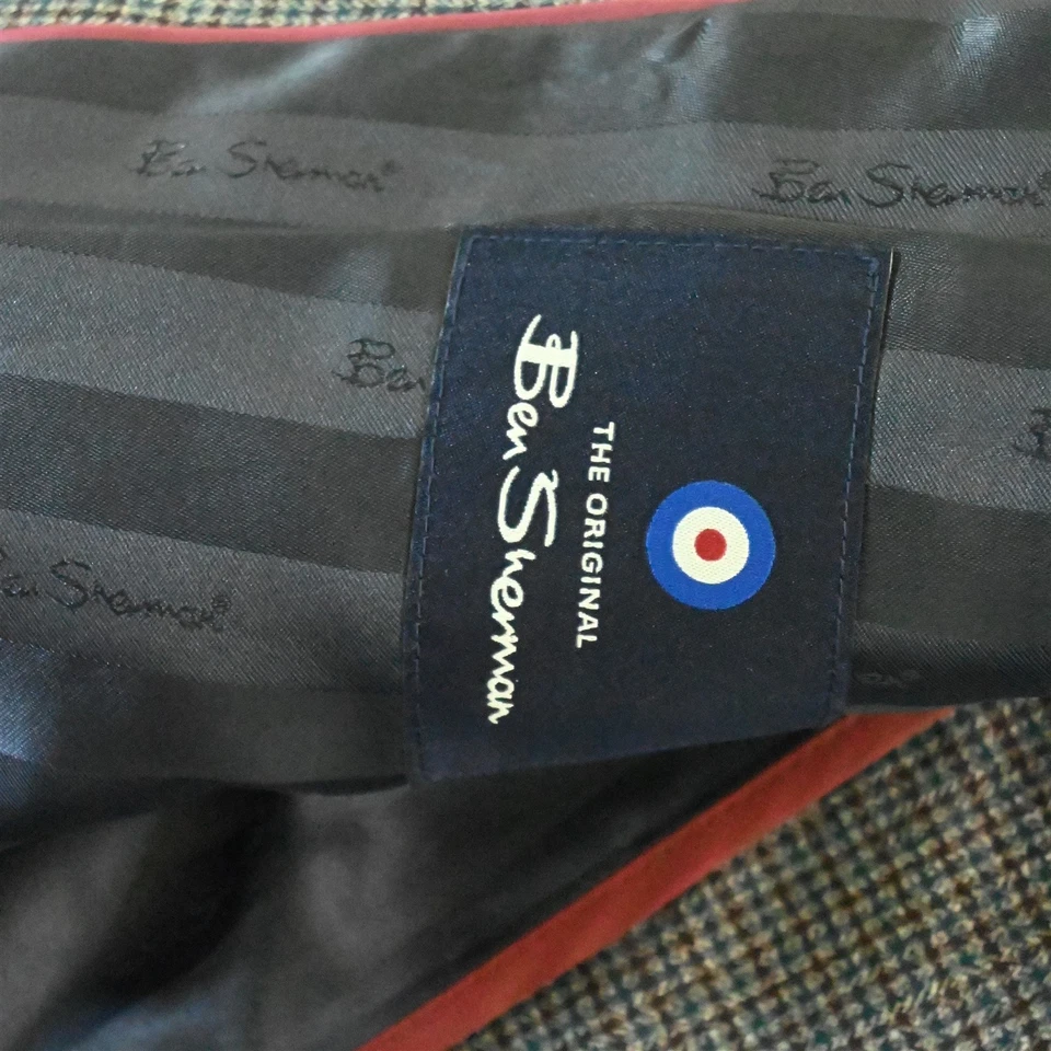 Ben Sherman 38R Azul Gris Cuadros Suave Hombro Hombres Blazer Traje Chaqueta Abrigo Deportivo Foto 4 de 4