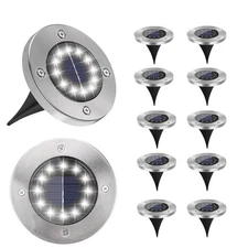 Solar Lights Outdoor Waterproof, 12 Packs Bright Solar Ground Lights with Upd...