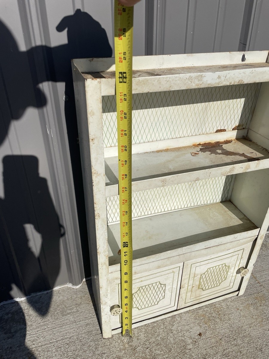 Vintage 1950's Mid Century Metal Bathroom Kitchen Medicine Cabinet