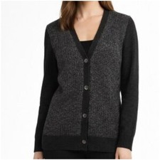 Jenni Kayne Alpaca Wool Cardigan Sweater Gray XS Button Down Soft Elevated Basic