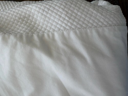 Matouk Diamond Pique White Egyptian Cotton QUEEN Bedskirt
