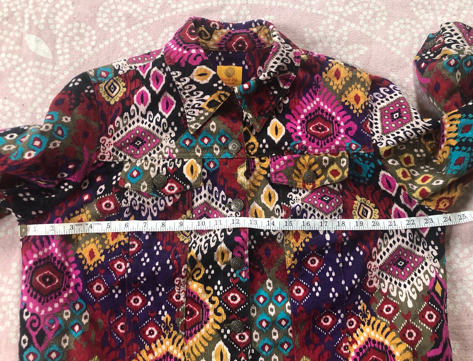 Ruby Rd 16W Colorful Button Up Shacket Jacket 100… - image 5