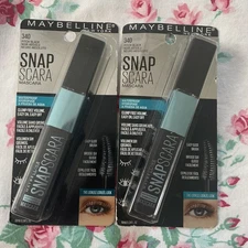 2~Maybelline SNAPSCARA Waterproof Mascara 340 Pitch Black  Retired SEALED