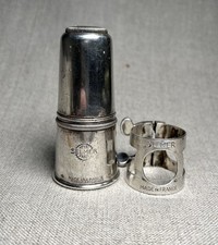 VINTAGE 50s SELMER SILVER PLATED ALTO SAXOPHONE SAX LIGATURE AND CAP