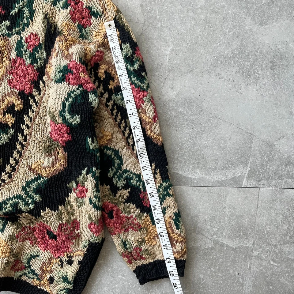 Suéter Tejido Floral Tapiz Vintage Cristal-Kobe - Talla - Patrón Rosa Barroca Foto 4 de 4