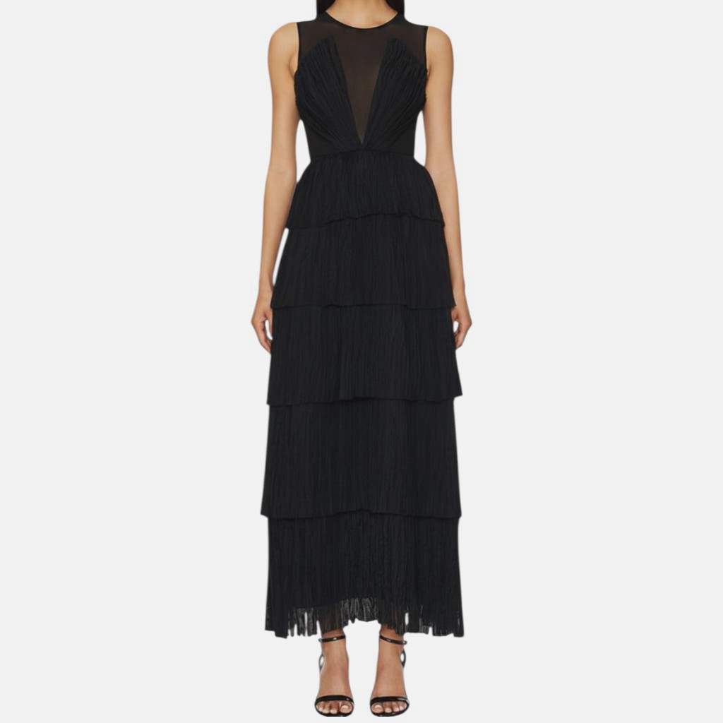 aje escapist maxi dress Aje Escapist Maxi Dress In Colour Black Size 8