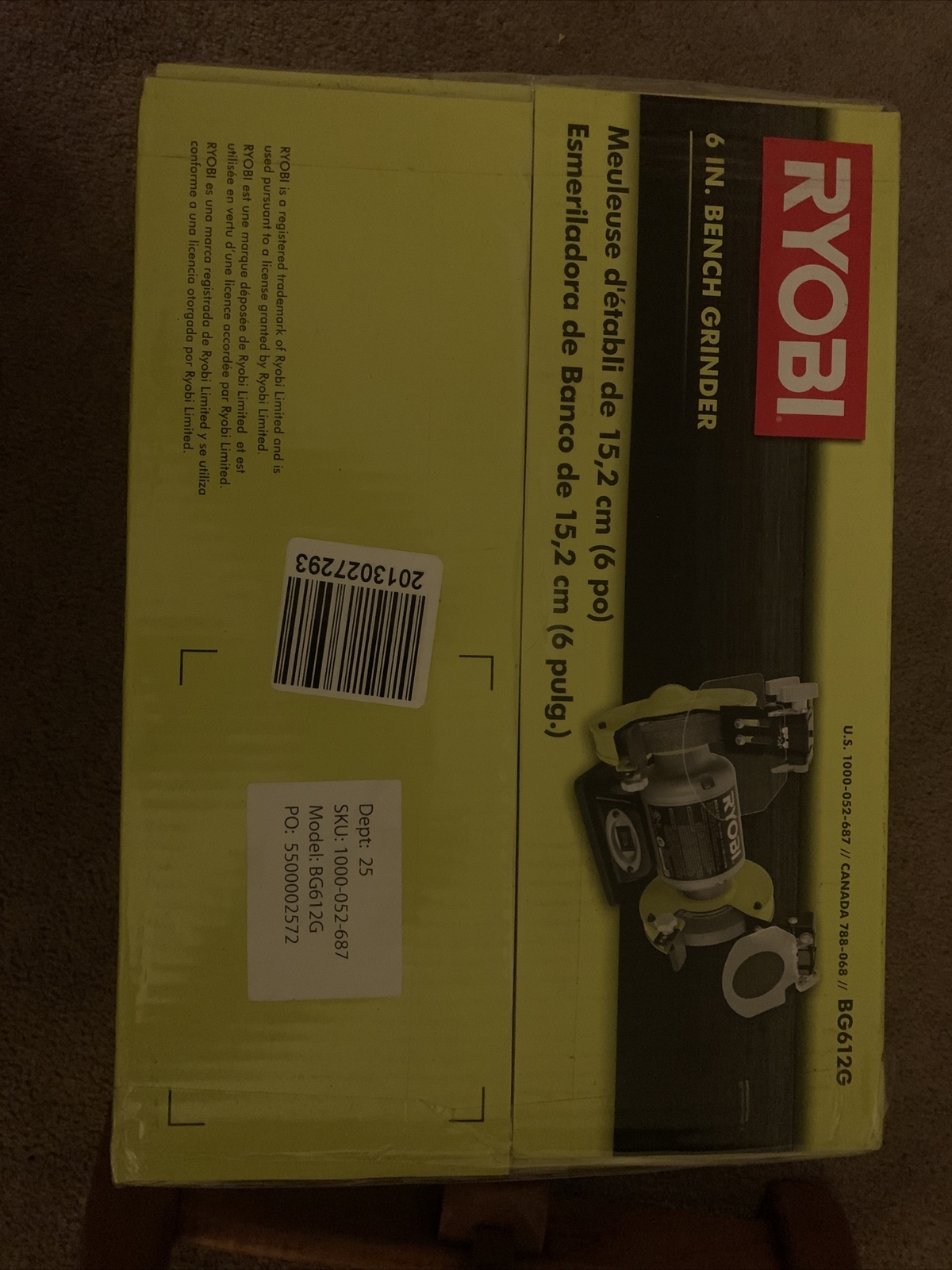 Ryobi BG612G 2.1 Amp 6 inch Bench Grinder 726388611248 eBay