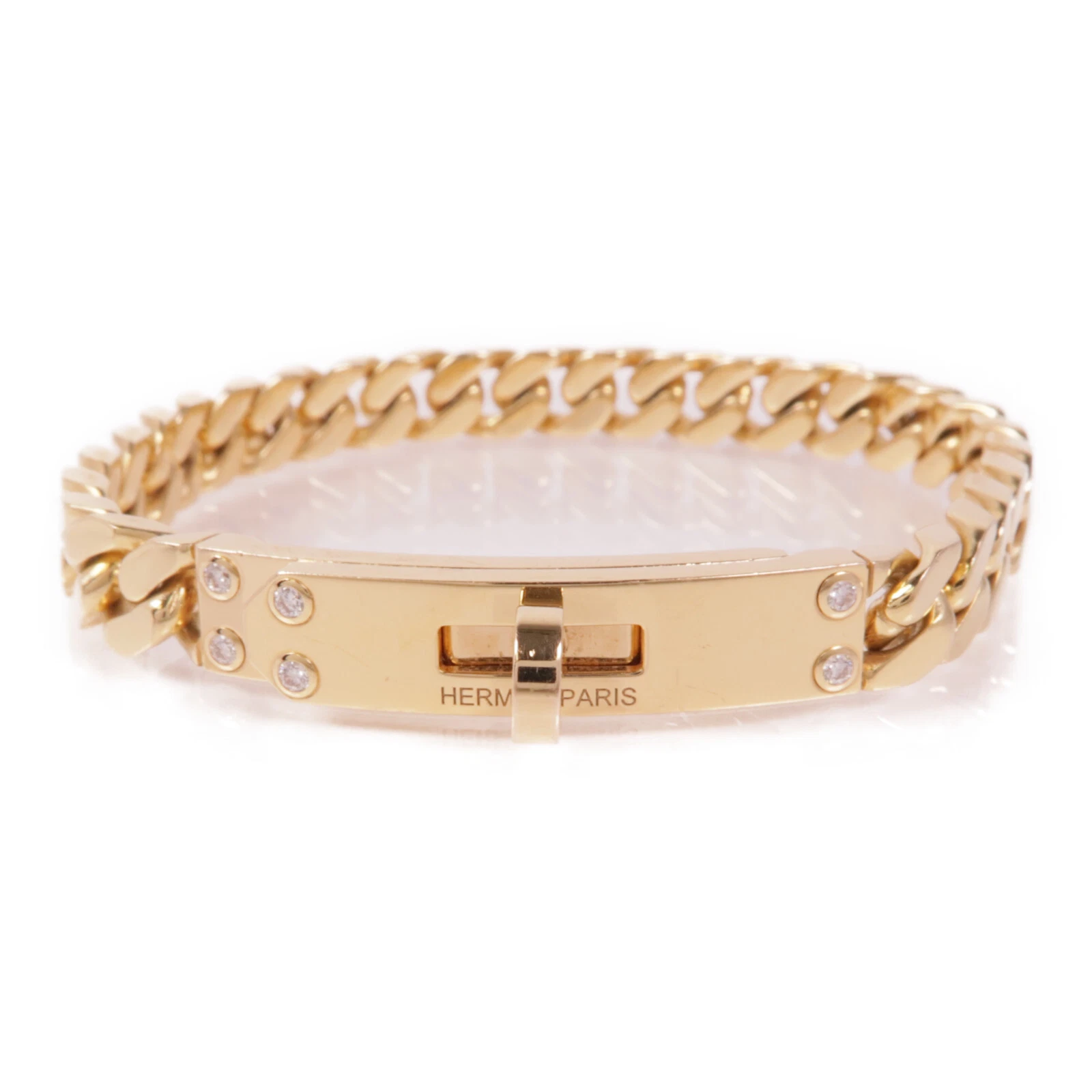 HERMÈS Bracciale HERMES Kelly Gourmette Diamante Oro Rosa 18K