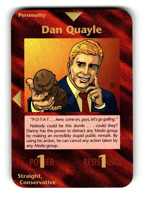 Dan Quayle Card Limited INWO Illuminati New World Order Game