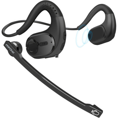 Mpow Removable Mic Bluetooth Headset: 12H Playtime, Noise Cancelling, Open Ear