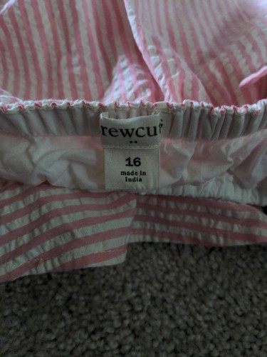 Crewcuts 16 Pink White Striped Sleeveless Ruffle Open Back Top B4 - Picture 3 of 3