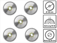 Festool HW Lames de scie denture fine 160 x 20 x 2,2 mm W48 160 mm - 48 Dents ( 