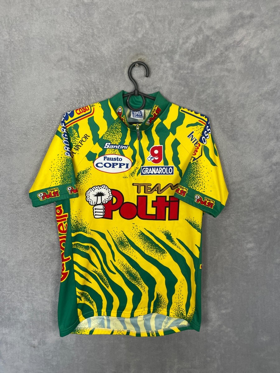 Team Polti Vintage SMS Santini Cycling Jersey Made In Italy Maglia