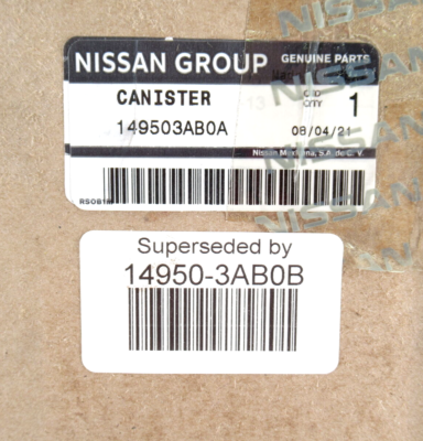 Genuine OEM Nissan 14950-3AB0B Evaporative Vapor Canister 2012
