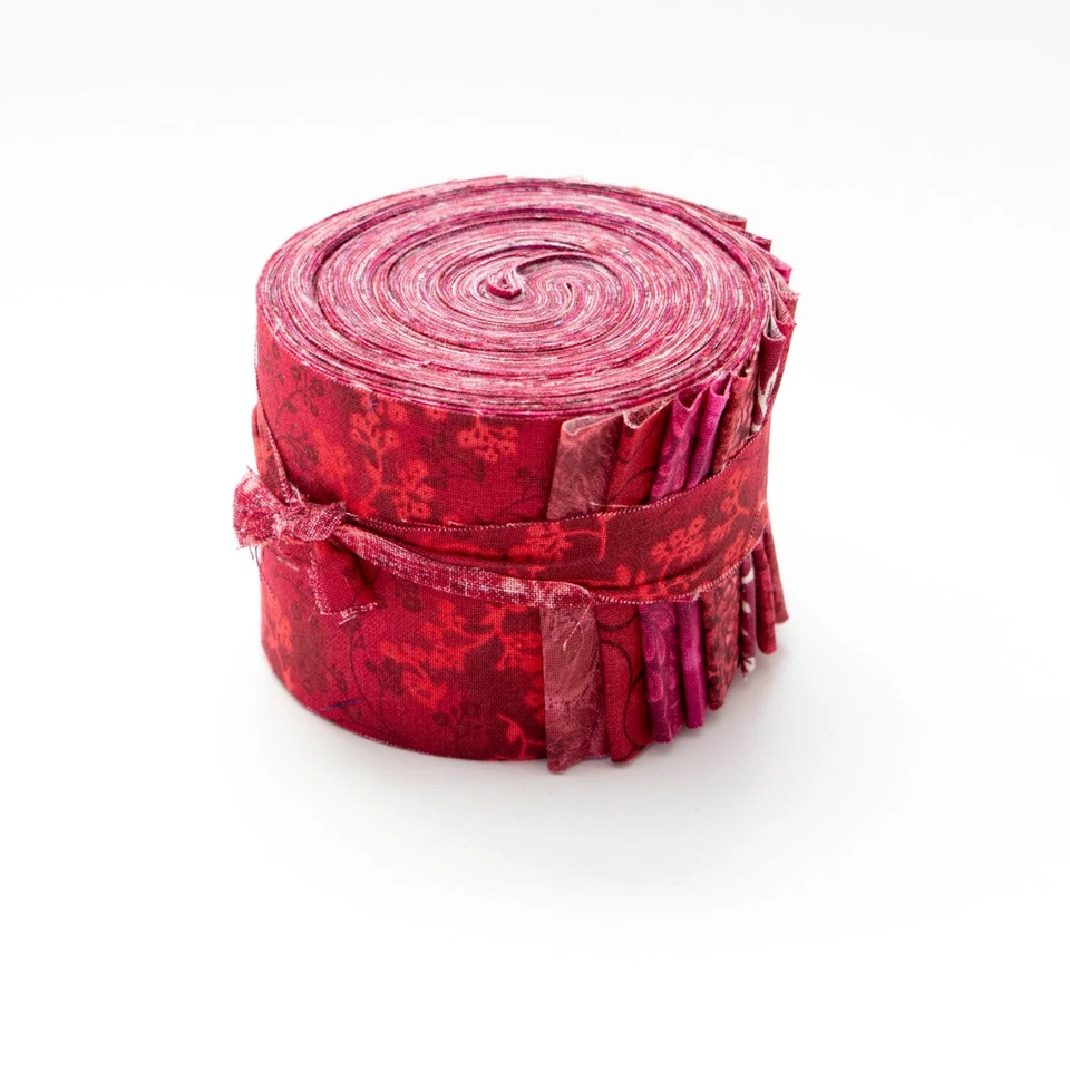 18-pc It's All Red Jelly Roll 2.5" pre-cut 100% cotton fabric quilting strips - Image 3 of 3