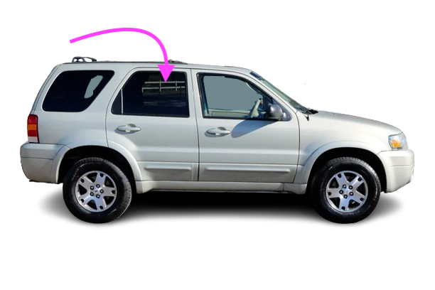 Fits: 2001-2007 Ford Escape 4D Utility Rear Right Side Door Window 