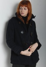 Eddie Bauer Womens Duffle Coat Jacket - Blue - Size Small S (w1-n7)