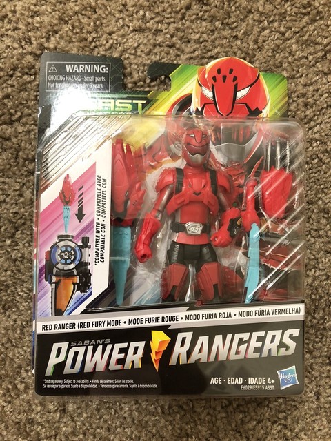 Hasbro Power Rangers Beast Morphers Red Ranger 6in Action Figure - Red Fury Mode for sale online