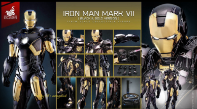 Hot toys MMS741D61 Iron Man MARK VII Black & Gold Version Action