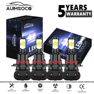 AUIMSOCO For GMC Sierra 1500 2500 1999-2006 C/K Pickup 6500K LED Headlight High/Low Bulbs
