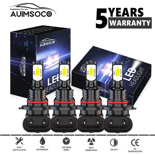For GMC Sierra 1500 2500 1999-2006 C/K Pickup 6500K LED Headlight High/Low Bulbs
