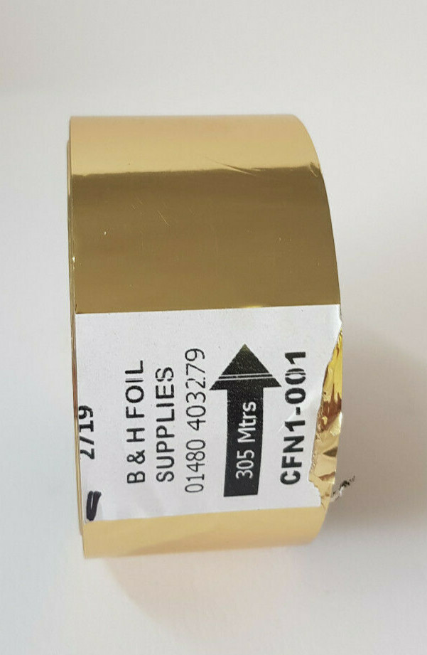Gold Foil, used for hot foil stamping or craft 43mm x 305Mtrs eBay