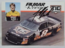 Tarjeta promocional firmada por Jeff Burton 8 TIC Financial NASCAR Filmar Racing de colección como nueva