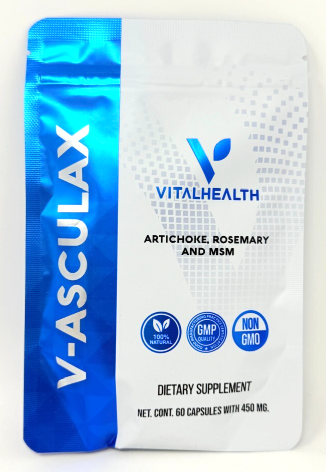 Vital Health V-ASCULAX 60 Capsules w/ Artichoke, Rosemary