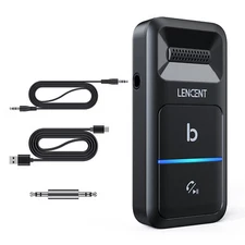LENCENT Wireless Bluetooth Receiver 3.5mm AUX Audio Stereo Music Car Adapter