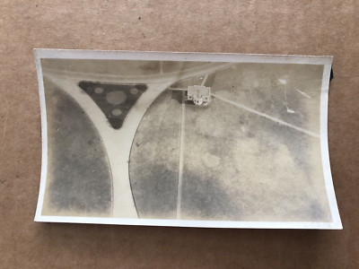Vintage PHOTO from Airship Air Plane to House Mansion on Ground #6