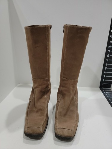 womens brown suede wedge boots size 