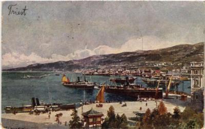 CPA AK TRIESTE Riva e Molo S.Carlo ITALIEN (543856)