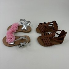 Lot of 2 pairs Mix Little Girl Shoes Size 5 Toddler Shoes Sandals Baby Pink