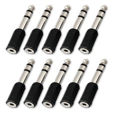 10x 3.5mm 1/8" plug to 6.35mm 1/4" Stereo Headphone Female Jack Audio Adapter