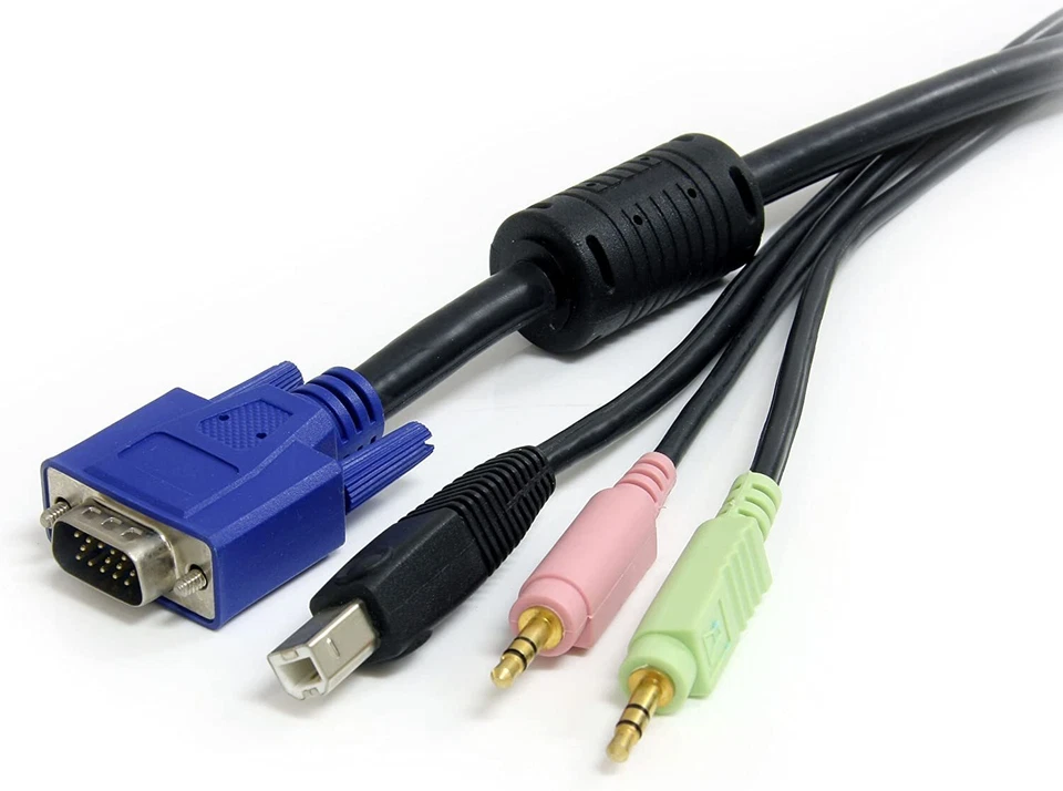 StarTech 6 ft 4-in-1 USB VGA KVM Switch Cable w/Audio & Microphone (USBVGA4N1A6) - Image 4 of 4