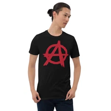 Anarchist T-Shirt Anarchy Punk Metal Protest Political Mens Softstyle T Shirt