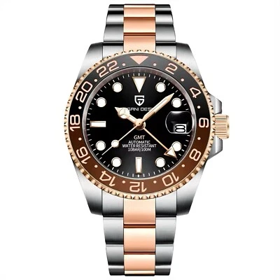 🌏 - Orologio Pagani Design Automatico PD 1662 GMT Uomo Acciaio Oro Zaffiro V2